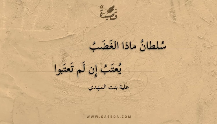 قصيدة سلطان ماذا الغضب