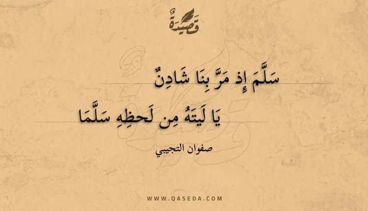 قصيدة سلم إذ مر بنا شادن