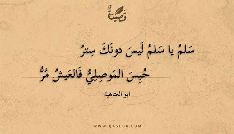 قصيدة سلم يا سلم ليس دونك ستر