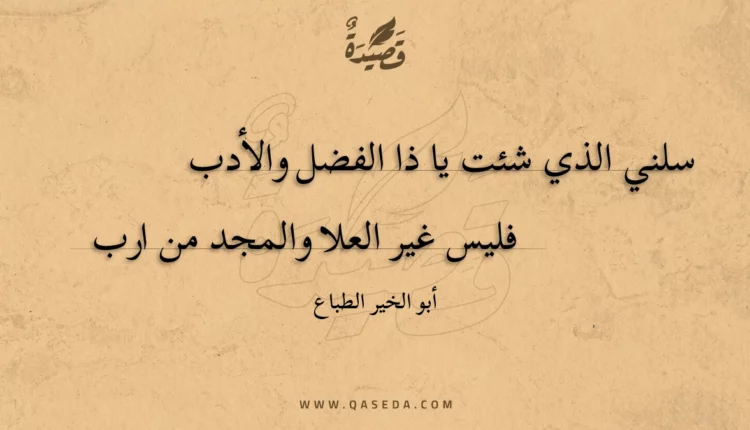 قصيدة سلني الذي شئت يا ذا الفضل والأدب