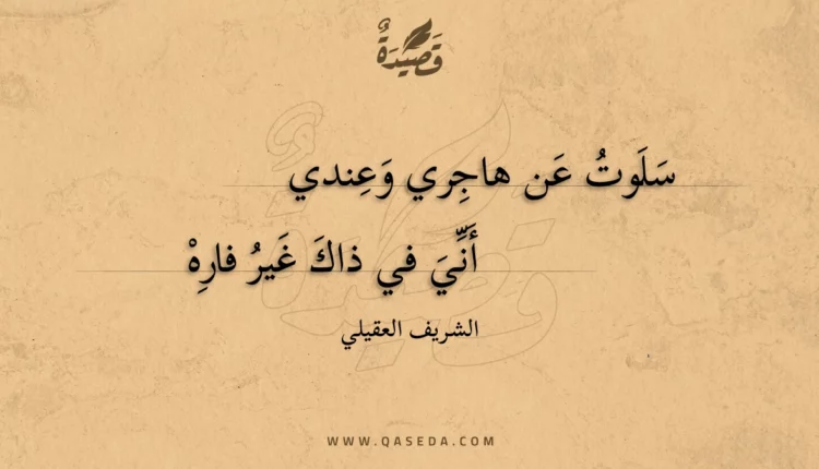 قصيدة سلوت عن هاجري وعندي