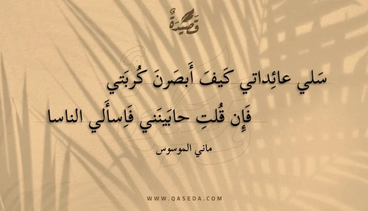قصيدة سلي عائداتي كيف أبصرن كربتي