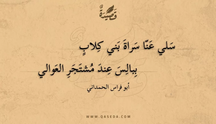 قصيدة سلي عنا سراة بني كلاب