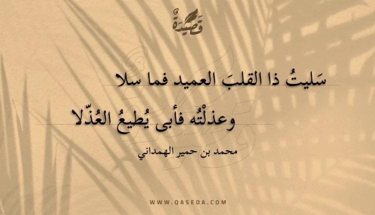قصيدة سليت ذا القلب العميد فما سلا