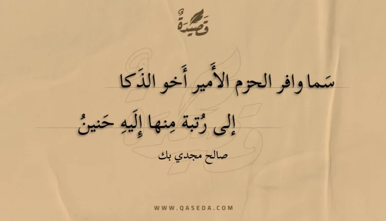 قصيدة سما وافر الحزم الأمير أخو الذكا