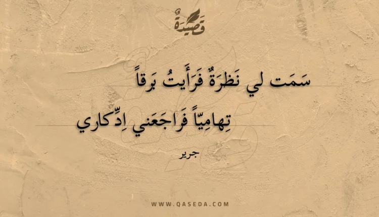 قصيدة سمت لي نظرة فرأيت برقا