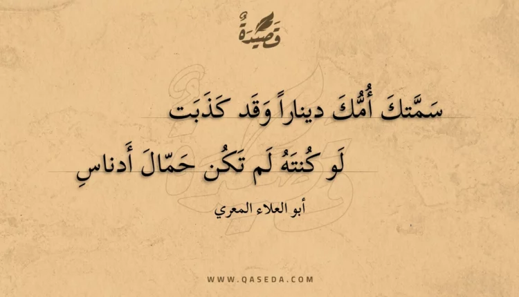 قصيدة سمتك أمك دينارا وقد كذبت