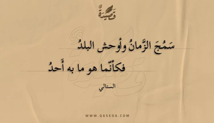 قصيدة سمج الزمان وأوحش البلد