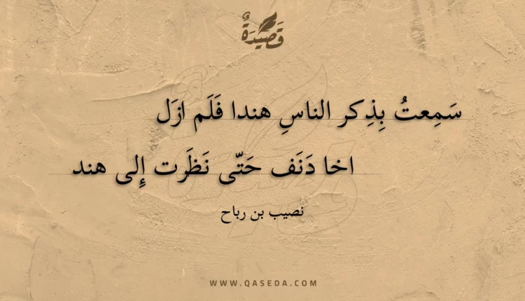 قصيدة سمعت بذكر الناس هندا فلم ازل