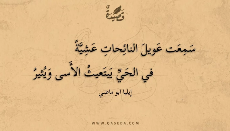 قصيدة سمعت عويل النائحات عشية