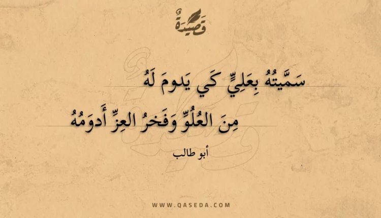قصيدة سميته بعلي كي يدوم له