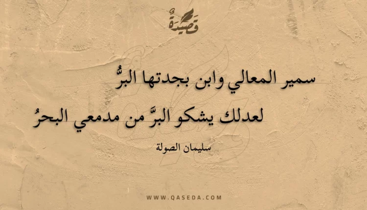 قصيدة سمير المعالي وابن بجدتها البر