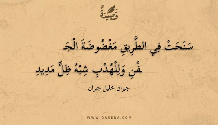 قصيدة سنحت في الطريق مغضوضة