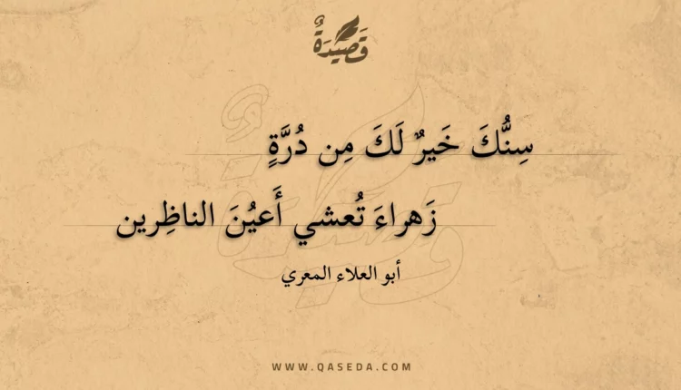 قصيدة سنك خير لك من درة