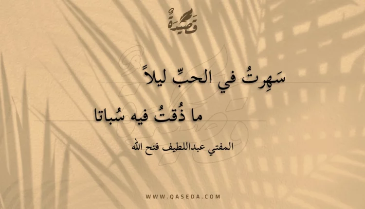 قصيدة سهرت في الحب ليلا