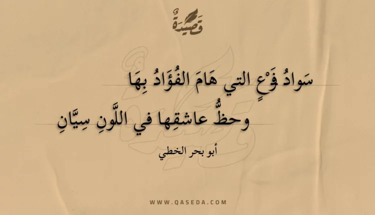 قصيدة سواد فرع التي هام الفؤاد بها