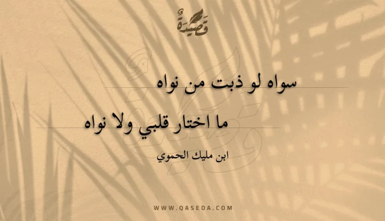 قصيدة سواه لو ذبت من نواه