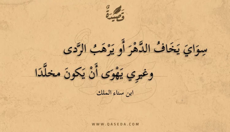 قصيدة سواي يخاف الدهر أو يرهب الردى