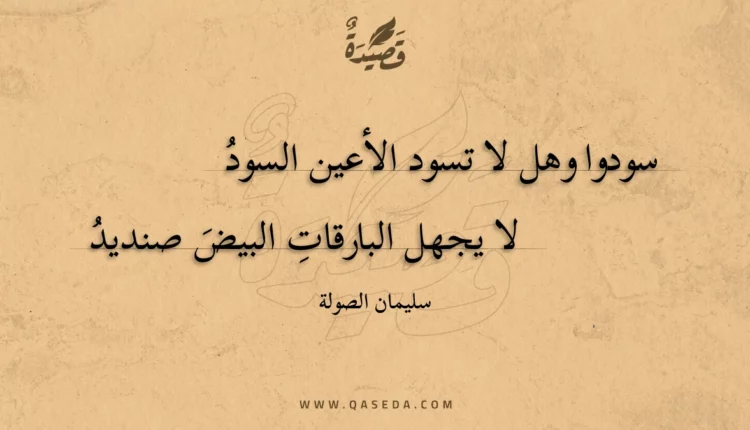 قصيدة سودوا وهل لا تسود الأعين السود