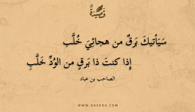 قصيدة سيأتيك برق من هجائي خلب