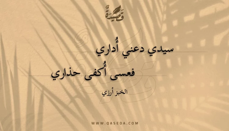 قصيدة سيدي دعني أداري