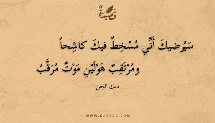 قصيدة سيرضيك أني مسخط فيك كاشحا