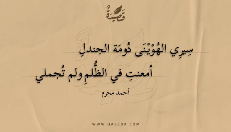 قصيدة سيري الهوينى دومة الجندل