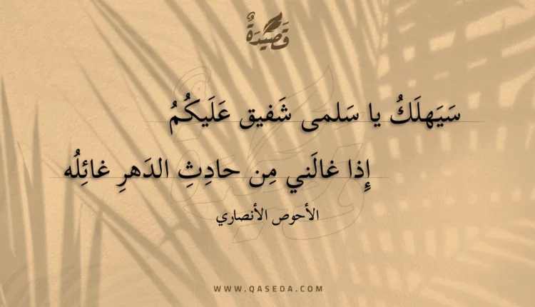 قصيدة سيهلك يا سلمى شفيق عليكم