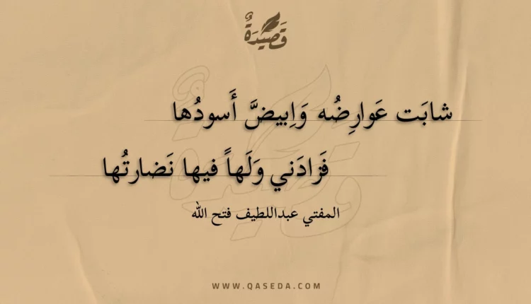 قصيدة شابت عوارضه وابيض أسودها