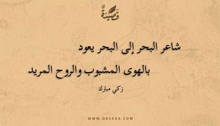 قصيدة شاعر البحر إلى البحر يعود