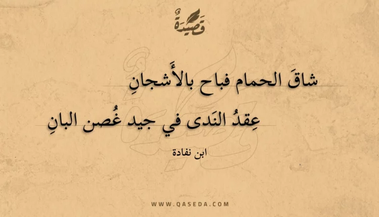 قصيدة شاق الحمام فباح بالأشجان