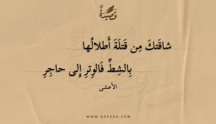قصيدة شاقتك من قتلة أطلالها