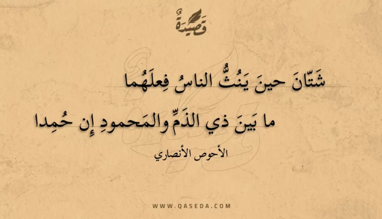 قصيدة شتان حين ينث الناس فعلهما