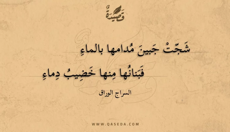 قصيدة شجت جبين مدامها بالماء