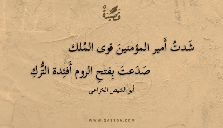 قصيدة شدت أمير المؤمنين قوى الملك