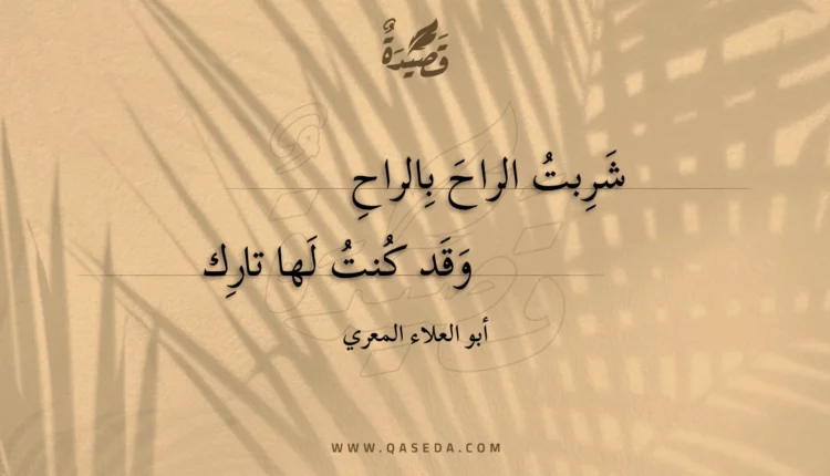 قصيدة شربت الراح بالراح