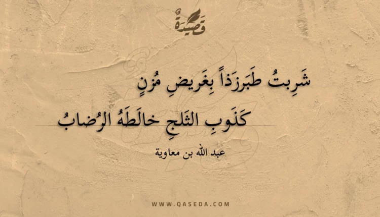 قصيدة شربت طبرزذا بغريض مزن