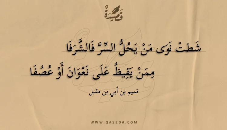 قصيدة شطت نوى من يحل السر فالشرفا