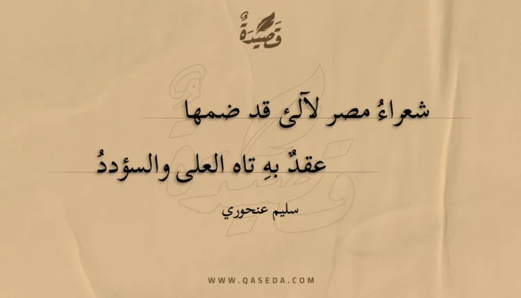 قصيدة شعراء مصر لآلئ قد ضمها