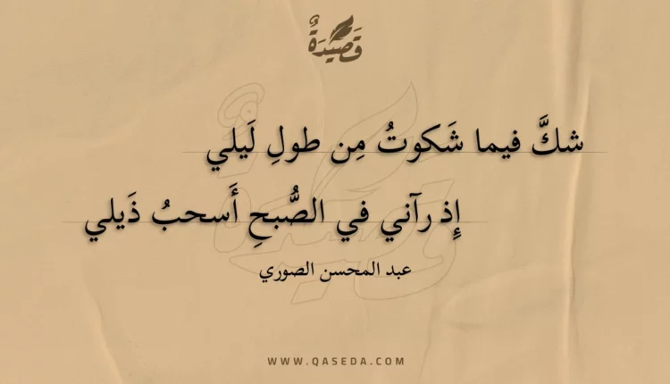 قصيدة شك فيما شكوت من طول ليلي
