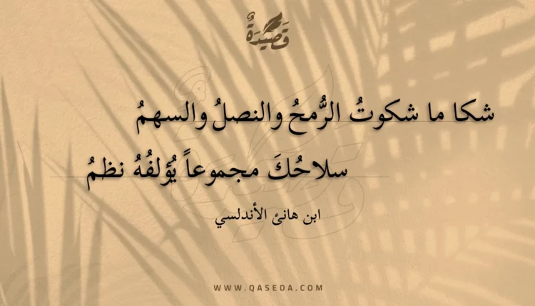 قصيدة شكا ما شكوت الرمح والنصل والسهم