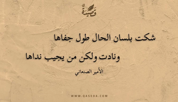 قصيدة شكت بلسان الحال طول جفاها