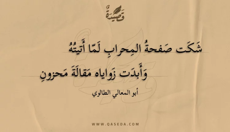 قصيدة شكت صفحة المحراب لما أتيته