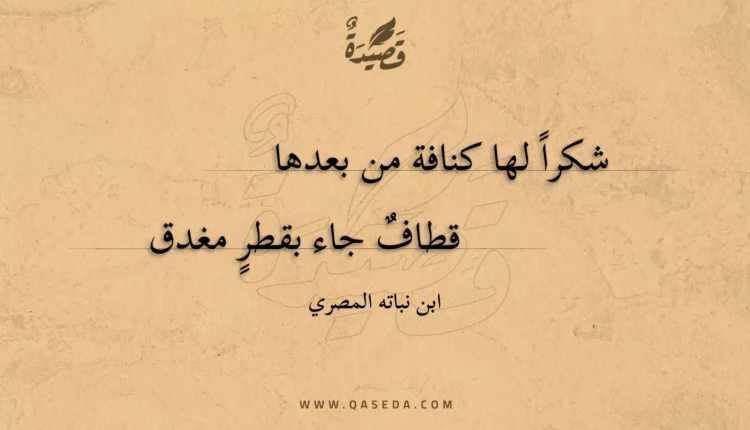 قصيدة شكرا لها كنافة من بعدها
