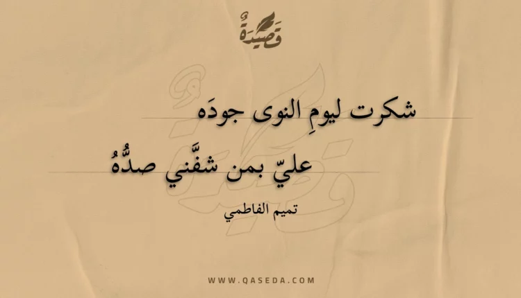 قصيدة شكرت ليوم النوى جوده