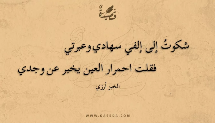 قصيدة شكوت إلى إلفي سهادي وعبرتي