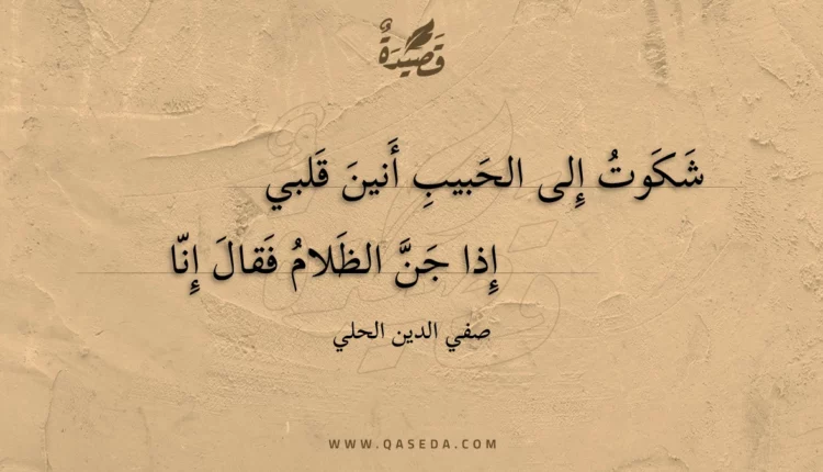 قصيدة شكوت إلى الحبيب أنين قلبي