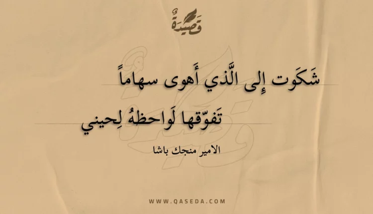 قصيدة شكوت إلى الذي أهوى سهاما
