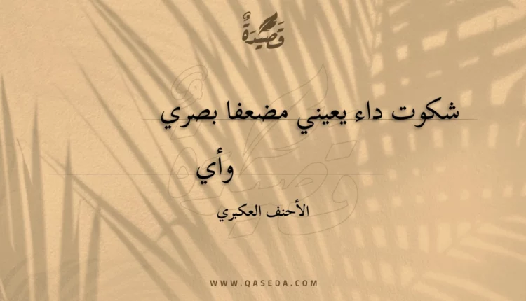 قصيدة شكوت داء يعيني مضعفا بصري