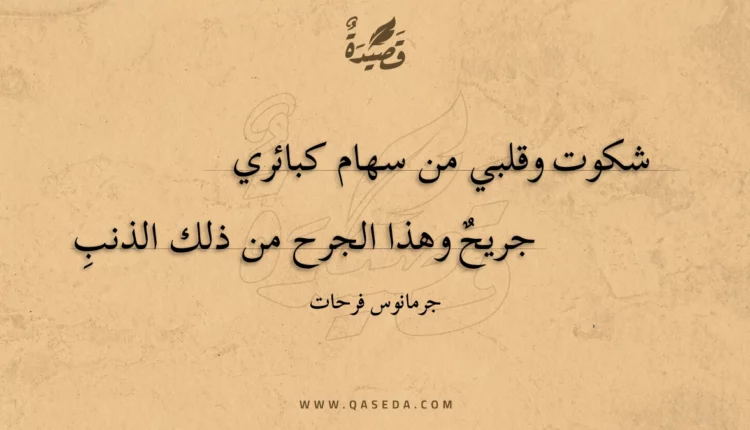 قصيدة شكوت وقلبي من سهام كبائري